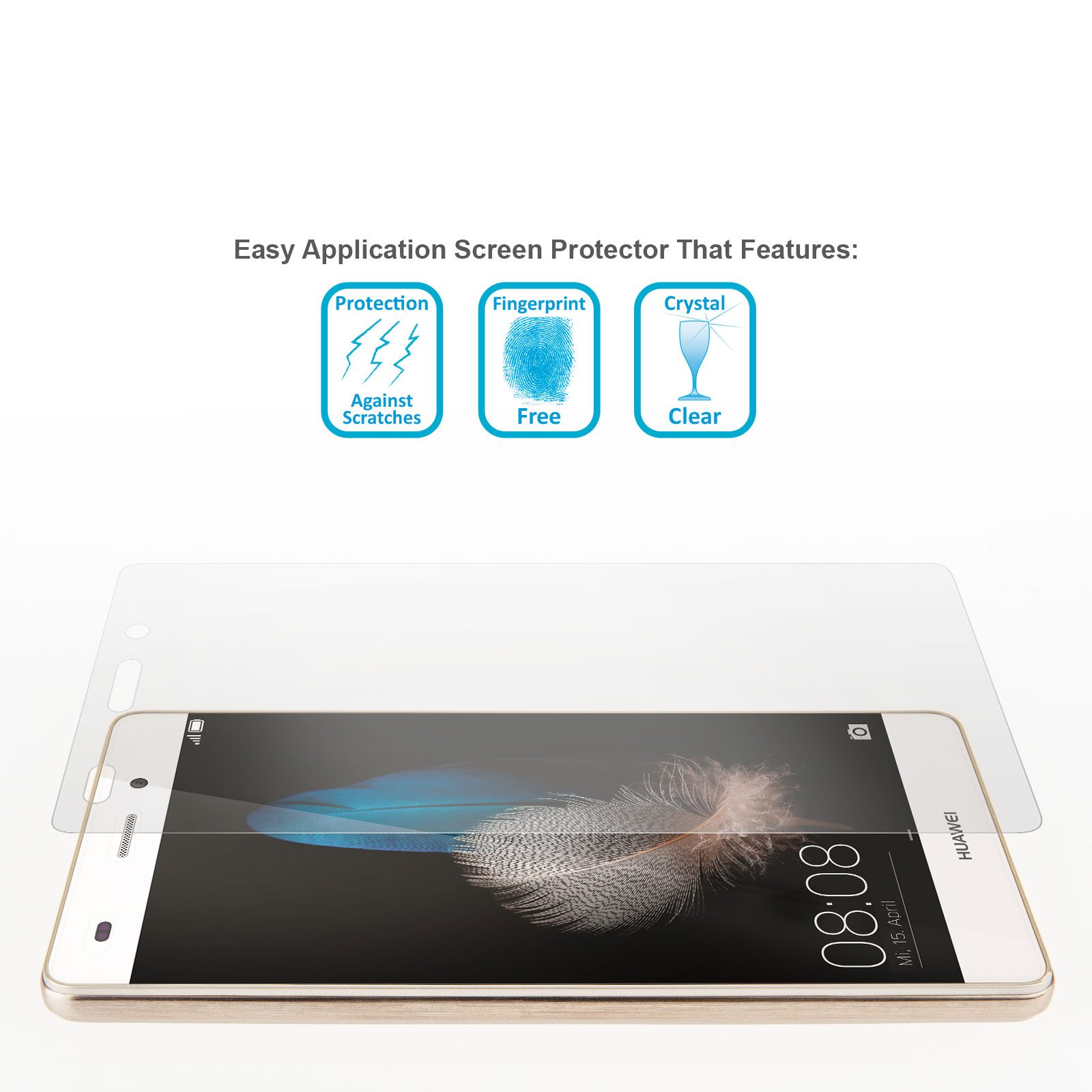 Yousave Accessories Huawei P8 Lite Screen Protectors x5