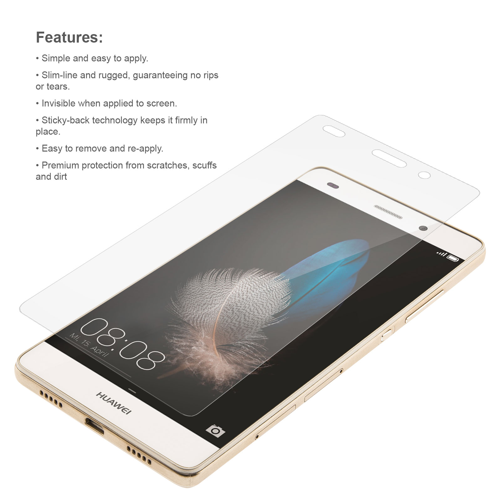 Yousave Accessories Huawei P8 Lite Screen Protectors x5