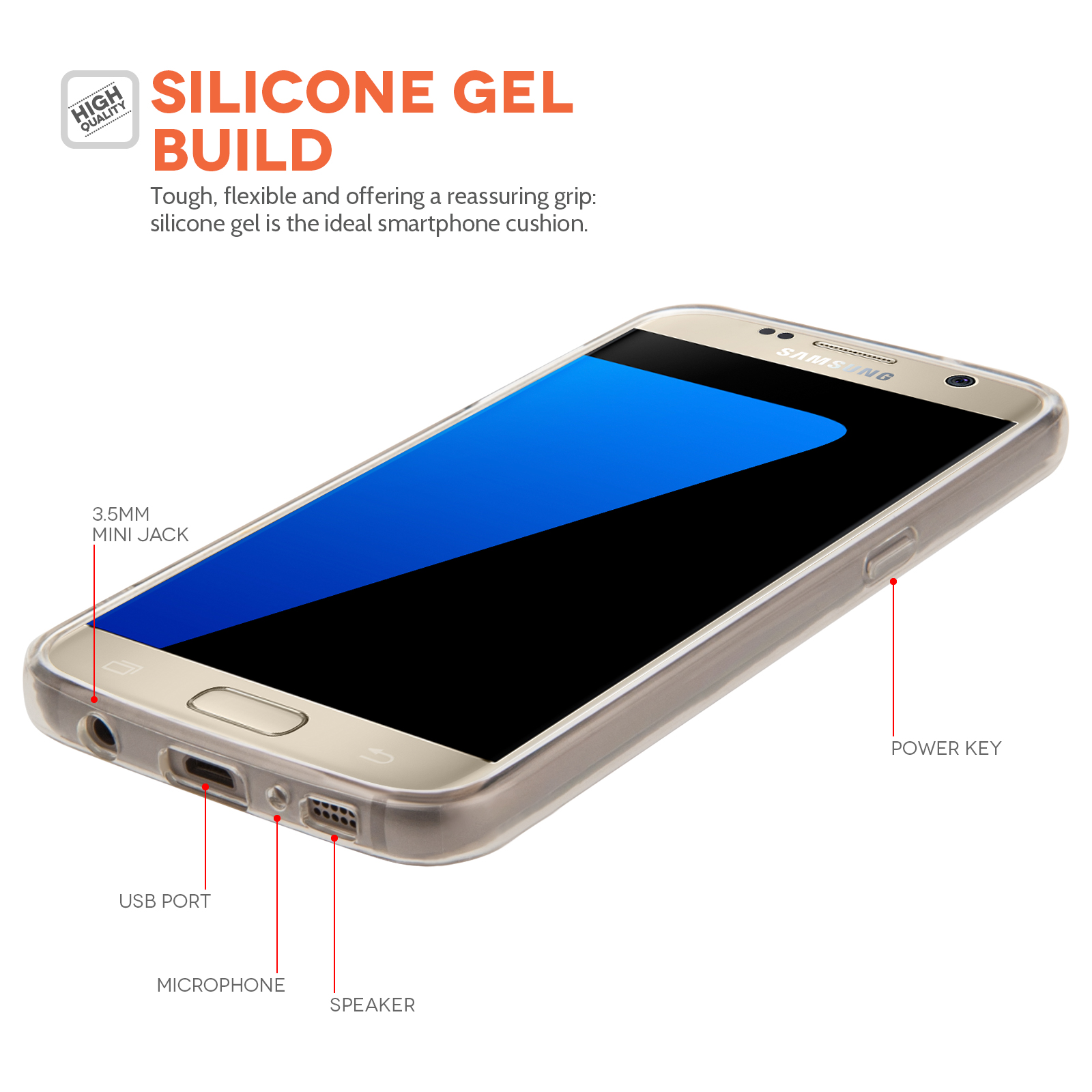 Yousave Accessories Samsung Galaxy S7 Mirror Diamond Case - Silver