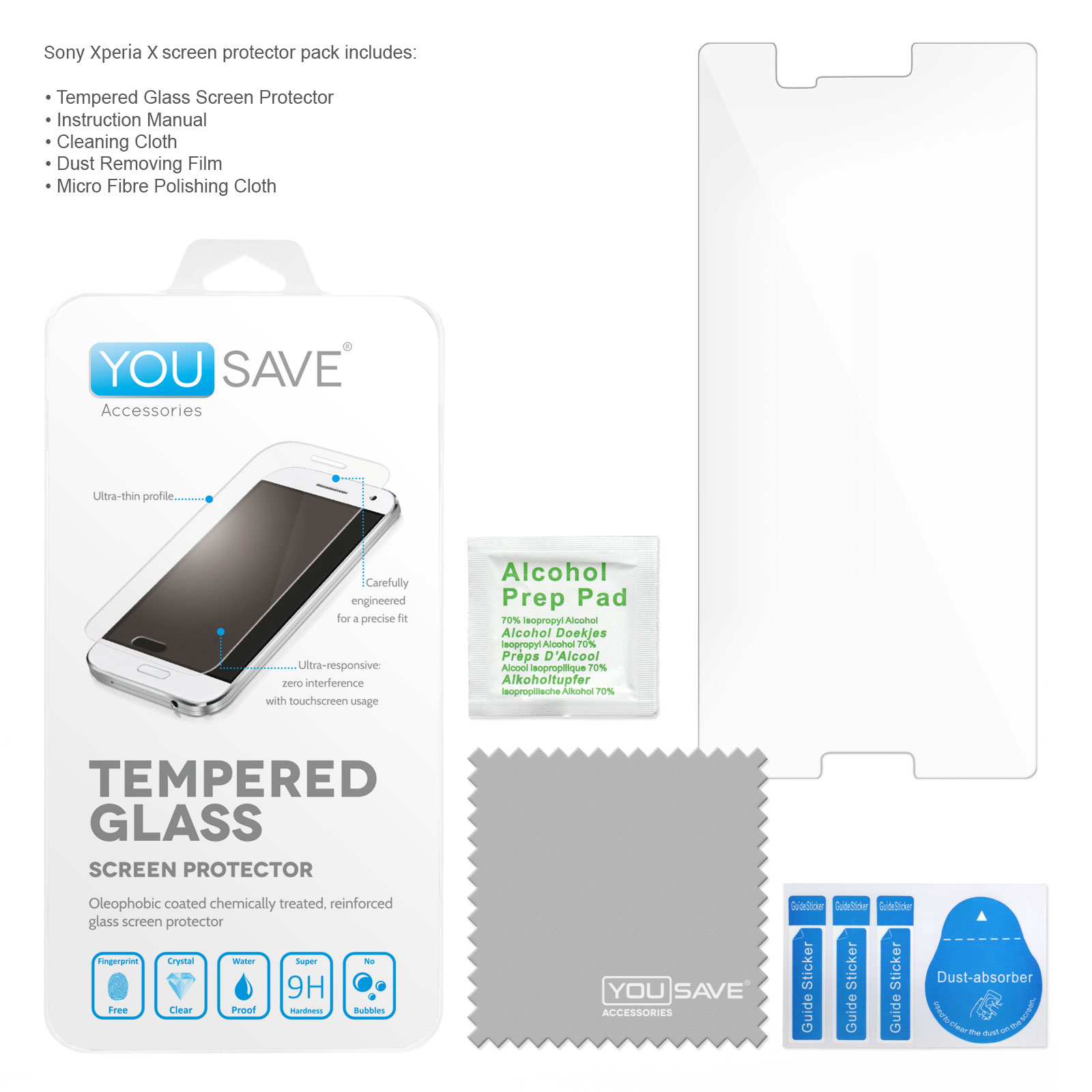 YouSave Accessories Sony Xperia X Glass Screen Protector
