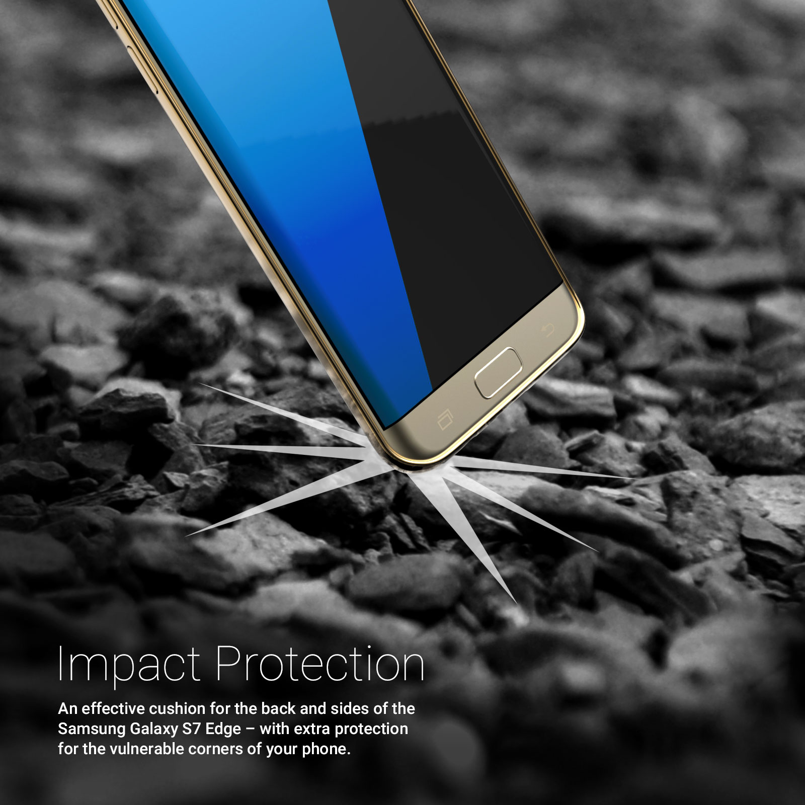 Caseflex Samsung Galaxy S7 Edge Electroplate TPU Gel Case - Gold