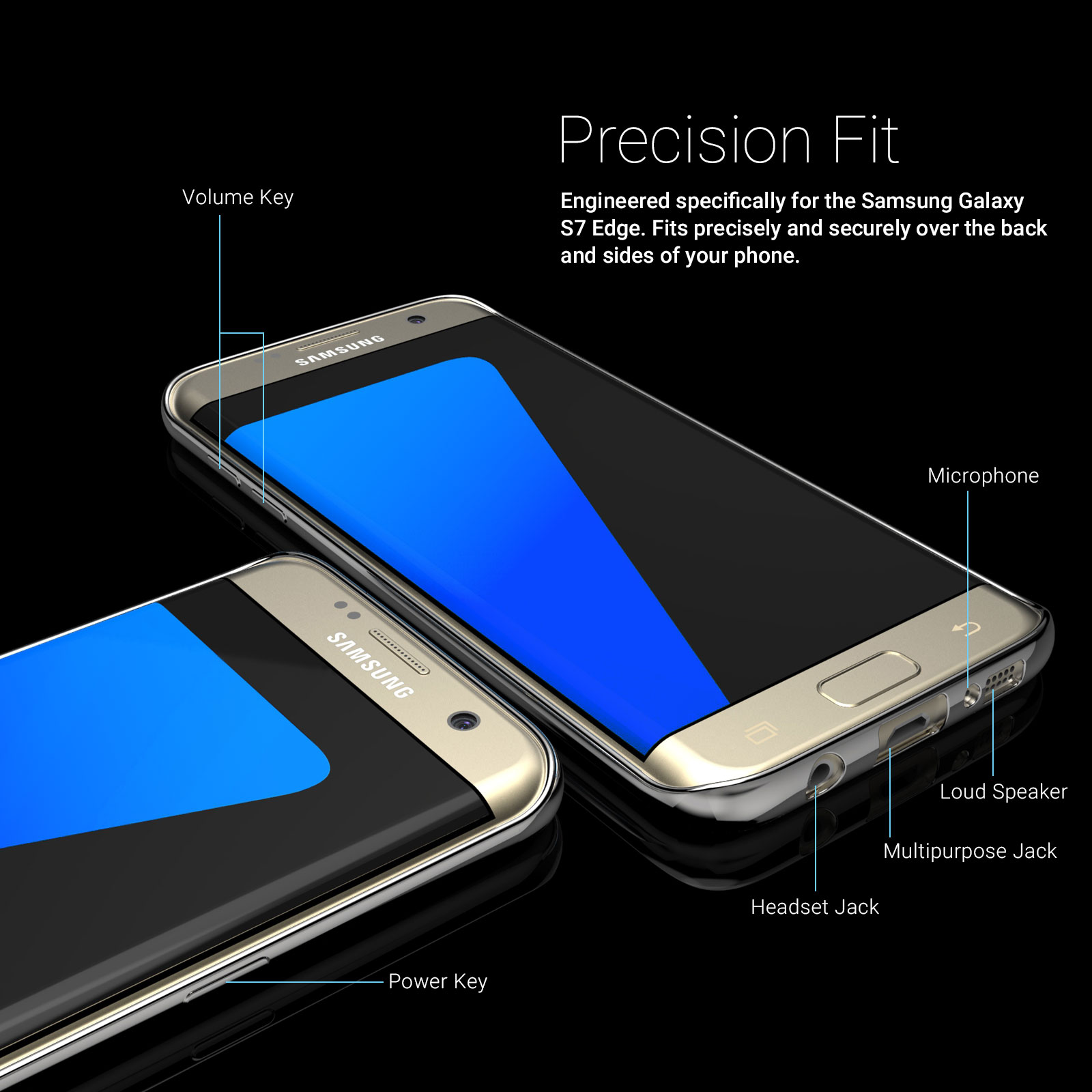 Caseflex Samsung Galaxy S7 Edge Electroplate TPU Gel Case - Silver