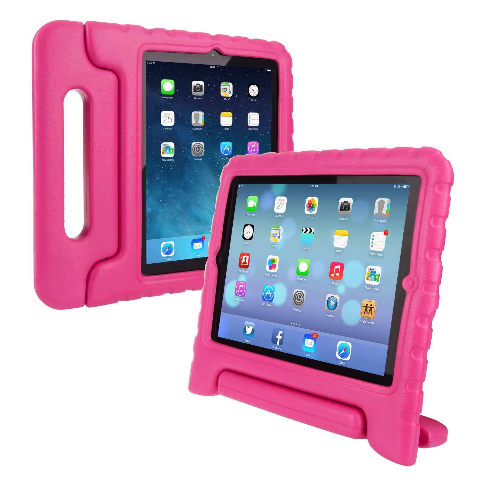 Caseflex Apple iPad Mini 2,3 Silicone Handle - Rose Pink