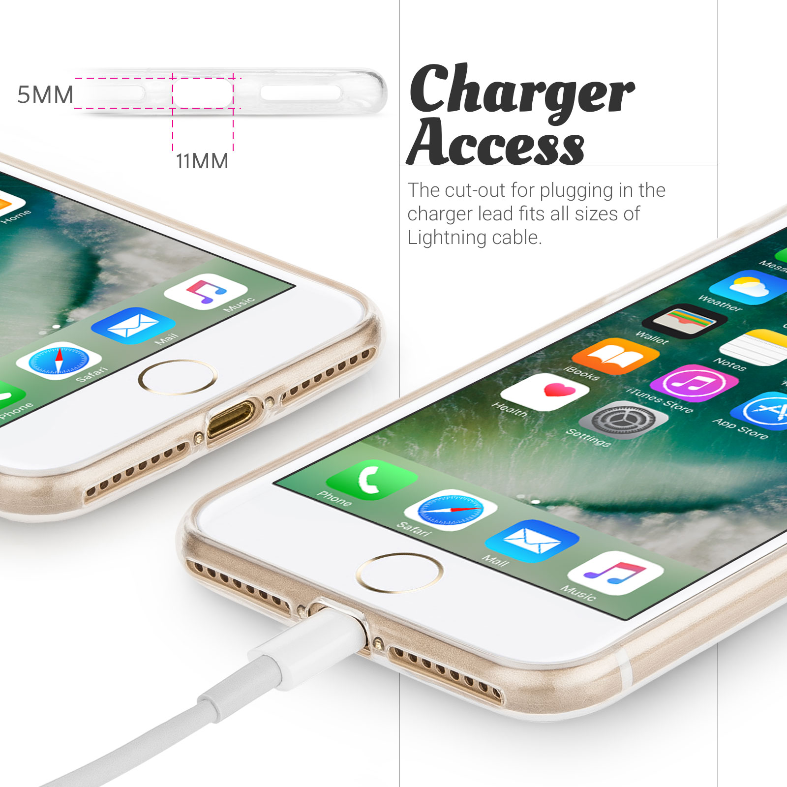 YouSave Accessories  iPhone 7 Plus Mandala Printed Pattern Gel  - White 