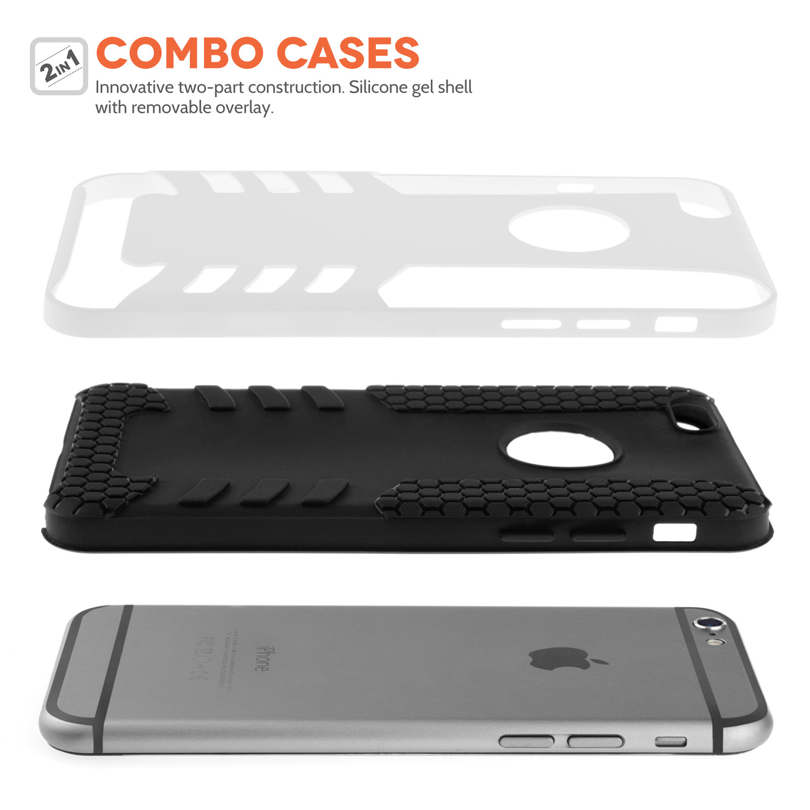 Caseflex iPhone 6 / 6s Border Combo Case - White