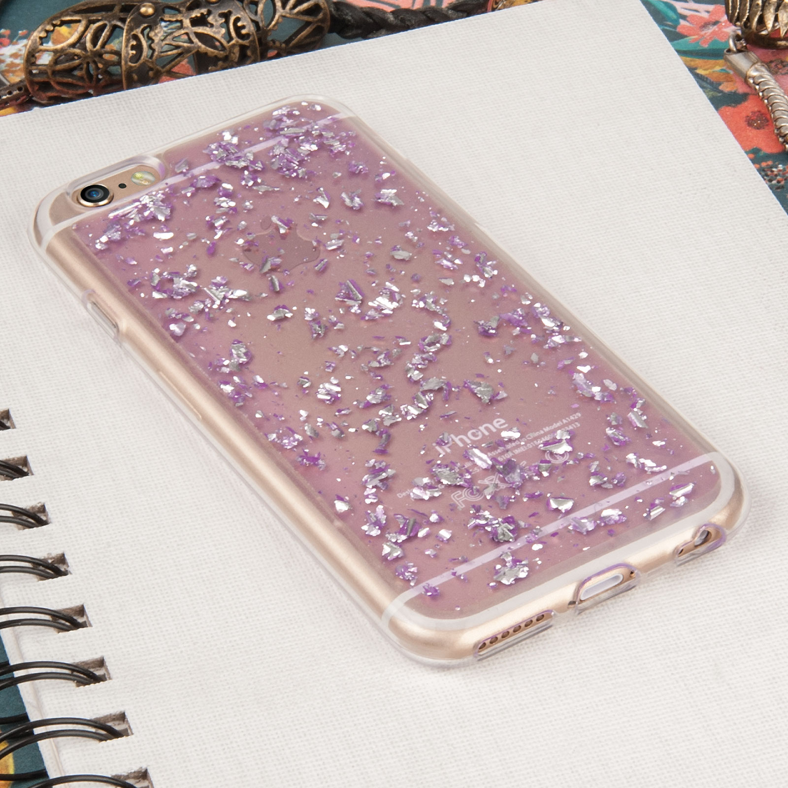 Caseflex iPhone 6 / 6s Tinfoil Soft Case - Purple
