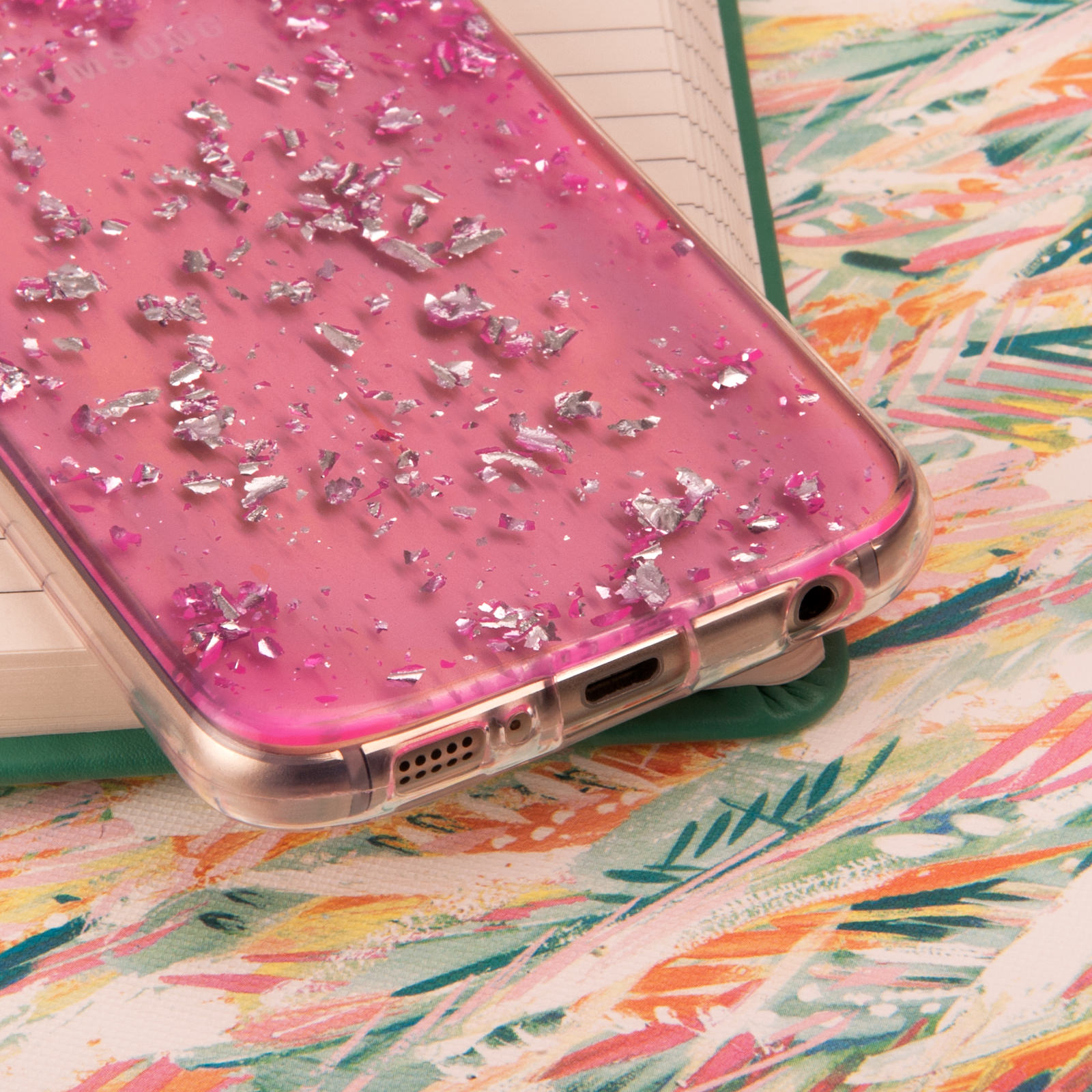 Caseflex Samsung Galaxy S6 Tinfoil Soft Case - Pink