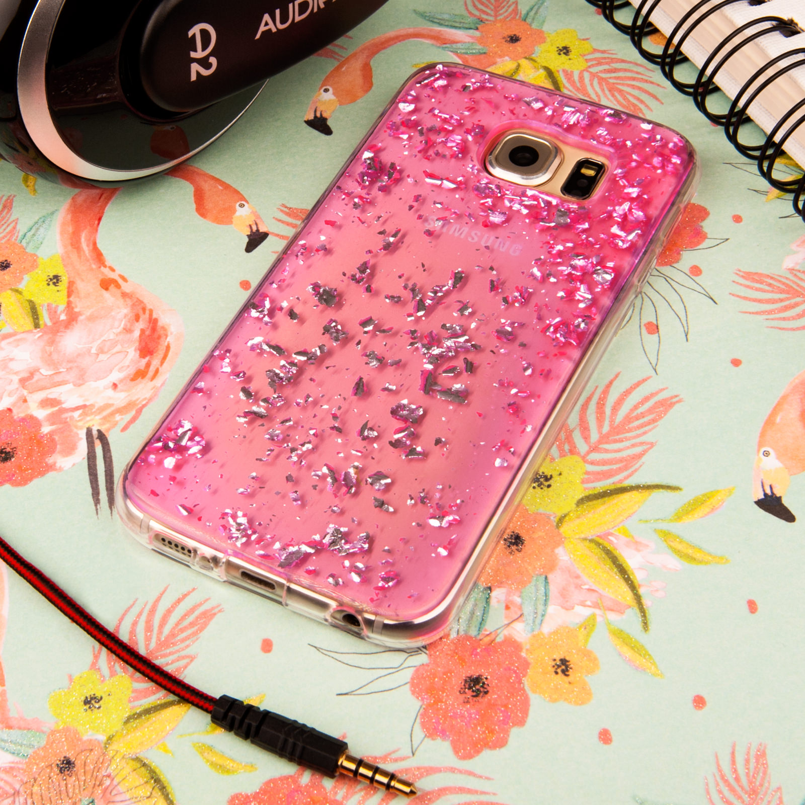 Caseflex Samsung Galaxy S6 Tinfoil Soft Case - Pink