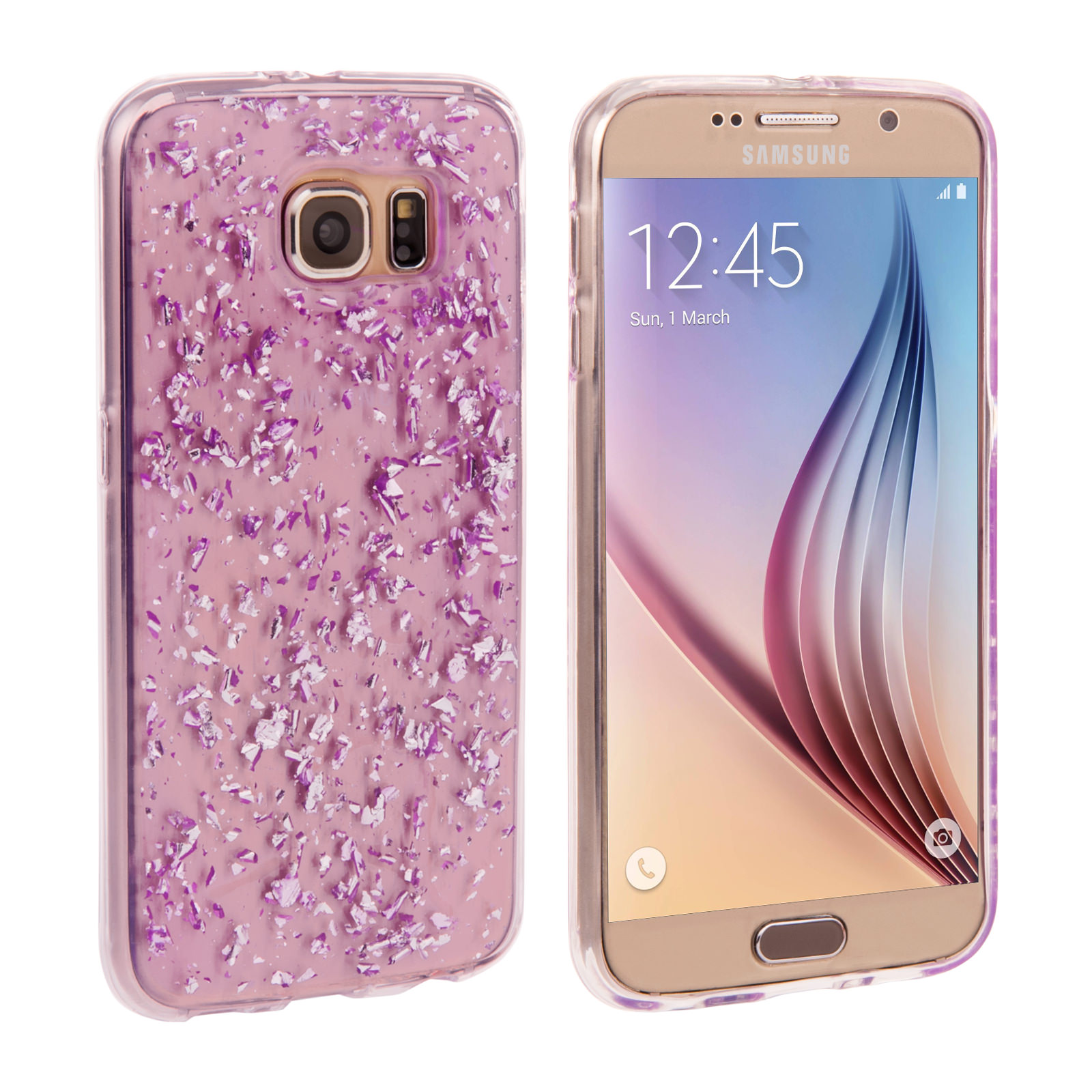 Caseflex Samsung Galaxy S6 Tinfoil Soft Case - Purple