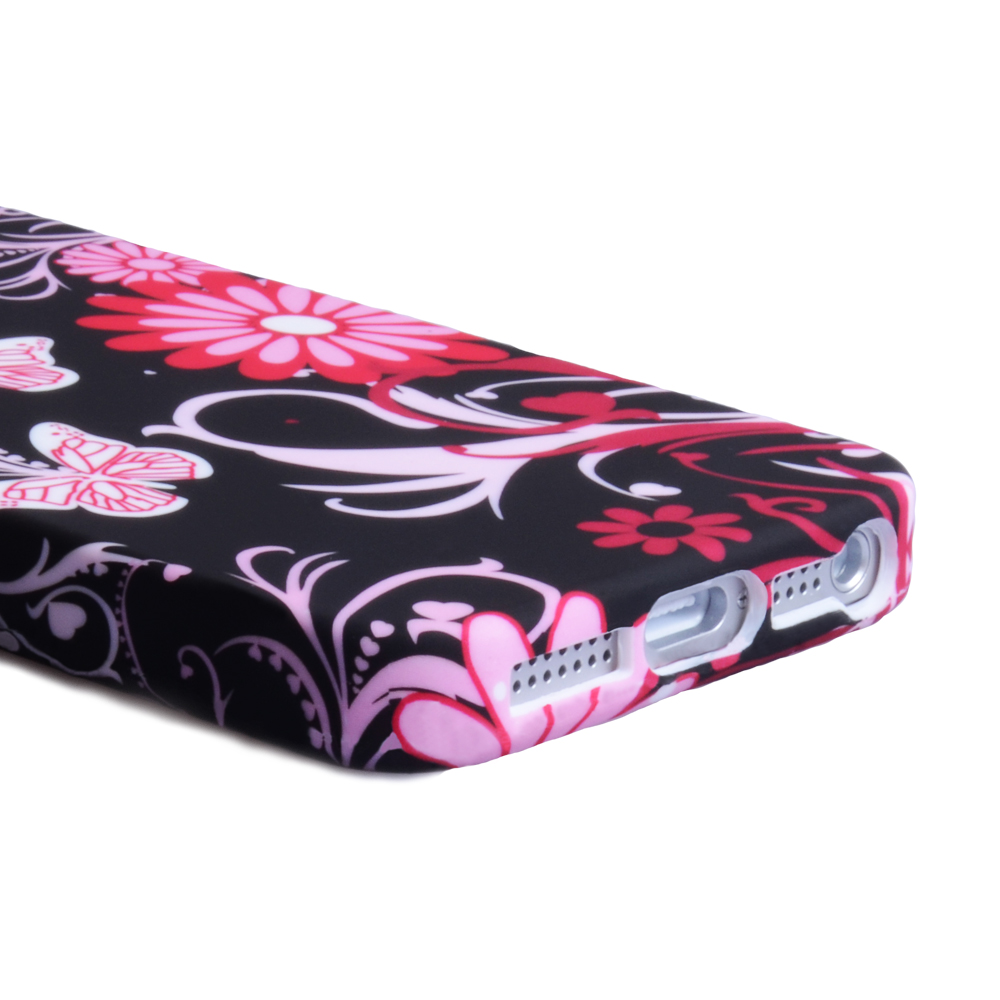 YouSave iPhone 5 / 5S Floral Butterfly Hard Case - Pink-Black
