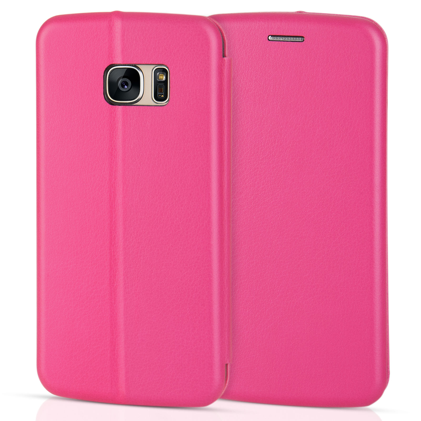 Yousave Accessories Samsung Galaxy S7  Leather-Effect Stand Wallet Case - Pink