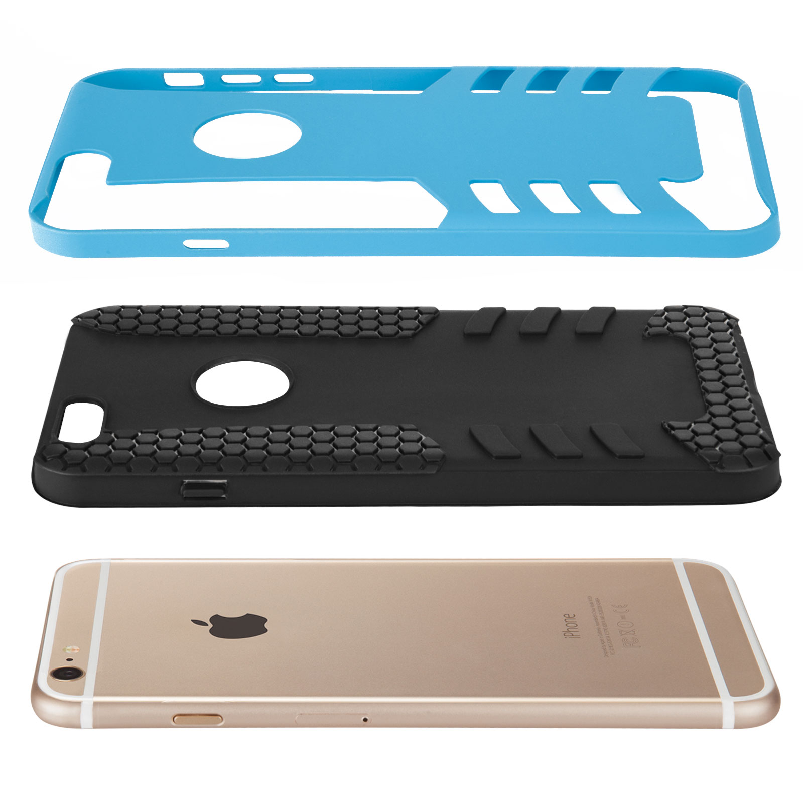 YouSave iPhone 6 Plus Border Combo Case - Blue