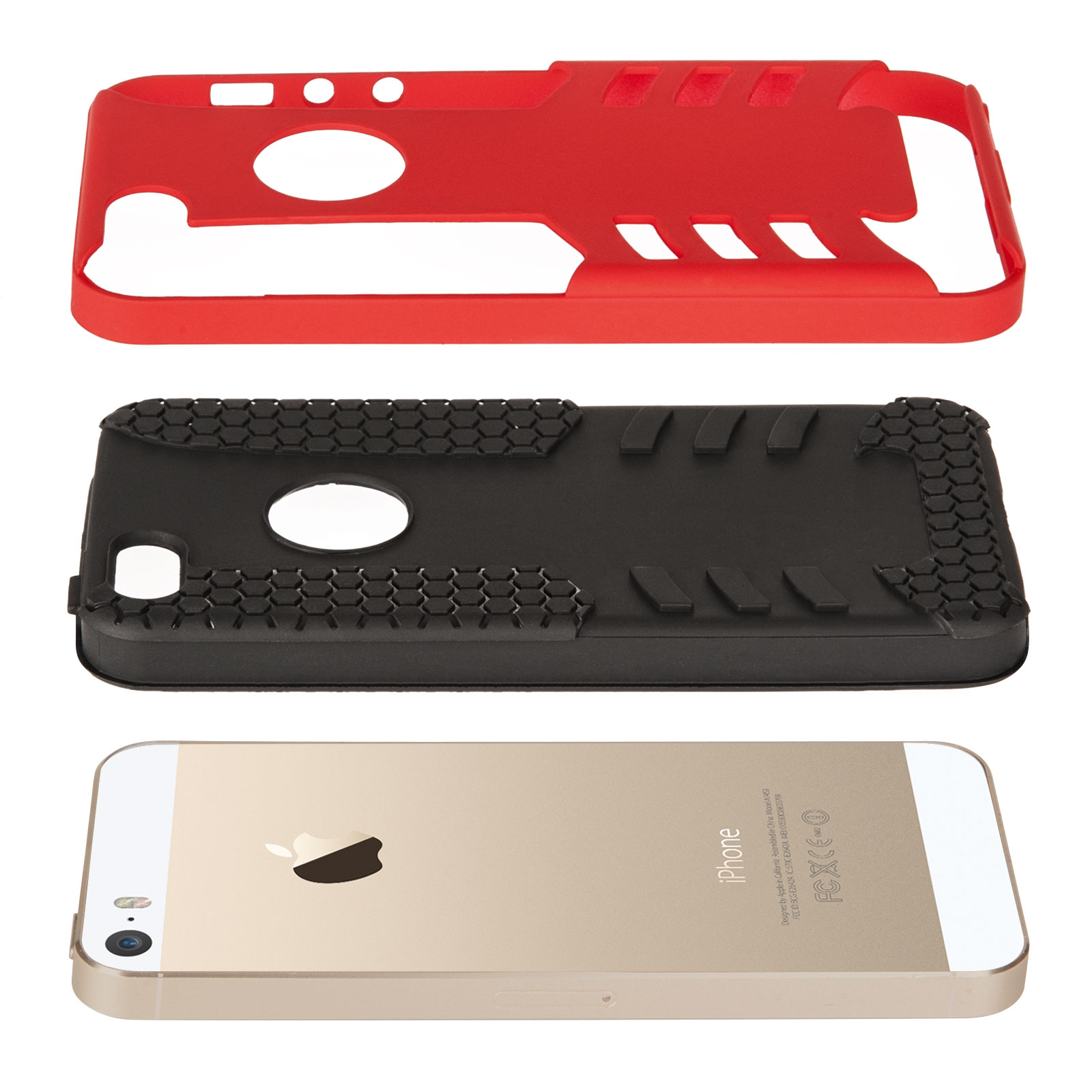 YouSave iPhone 5 / 5S / SE Border Combo Case - Red