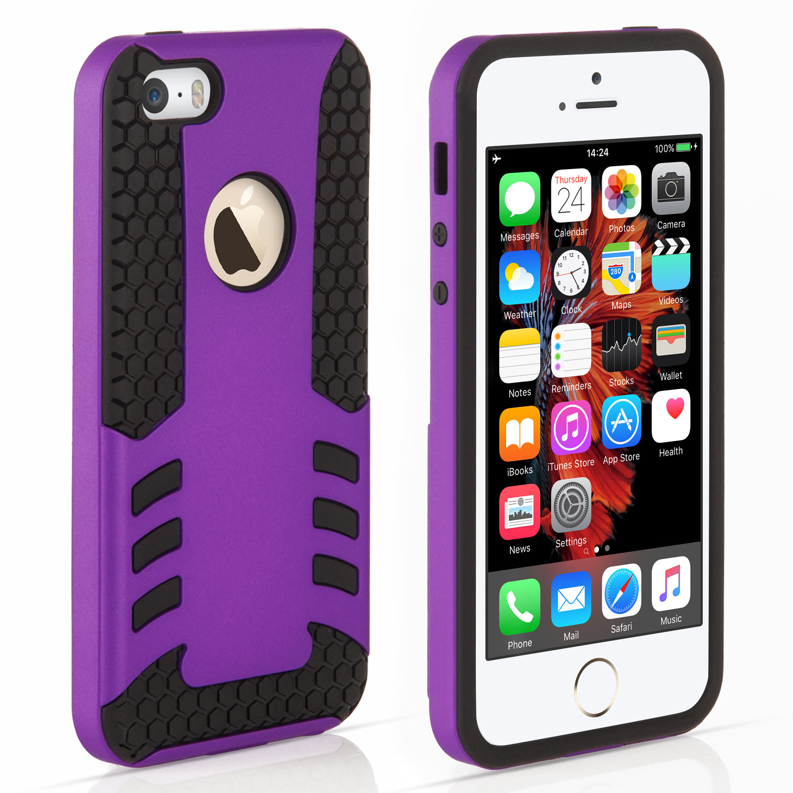 YouSave iPhone 5 / 5S / SE Border Combo Case - Purple