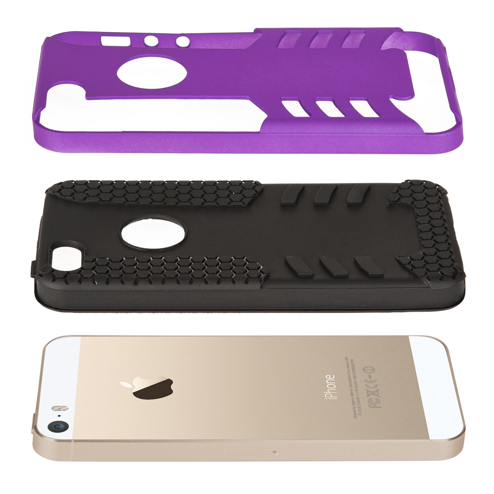 YouSave iPhone 5 / 5S / SE Border Combo Case - Purple