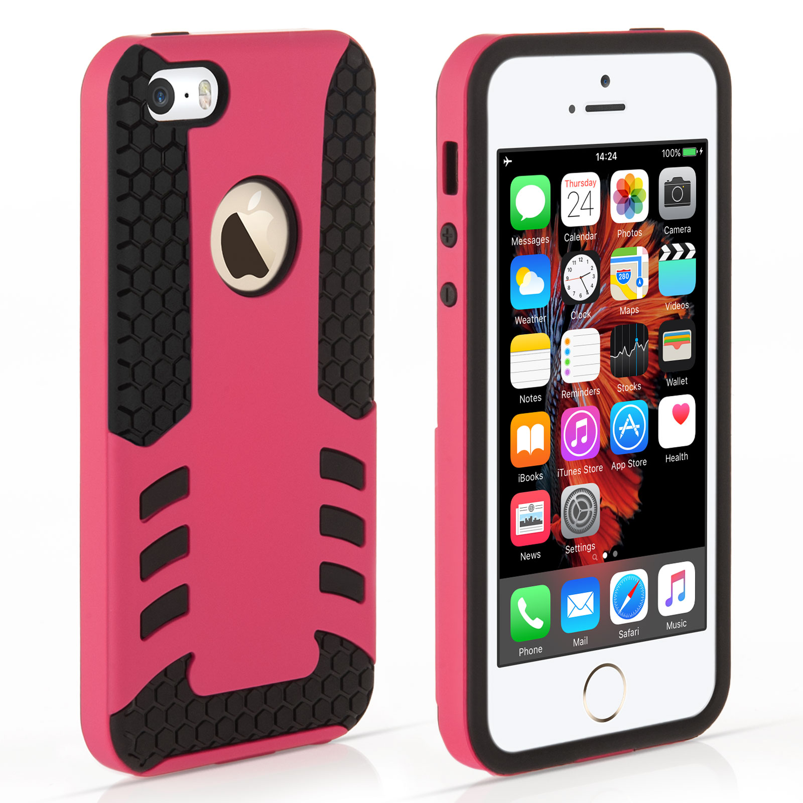 YouSave iPhone 5 / 5S / SE Border Combo Case - Hot Pink