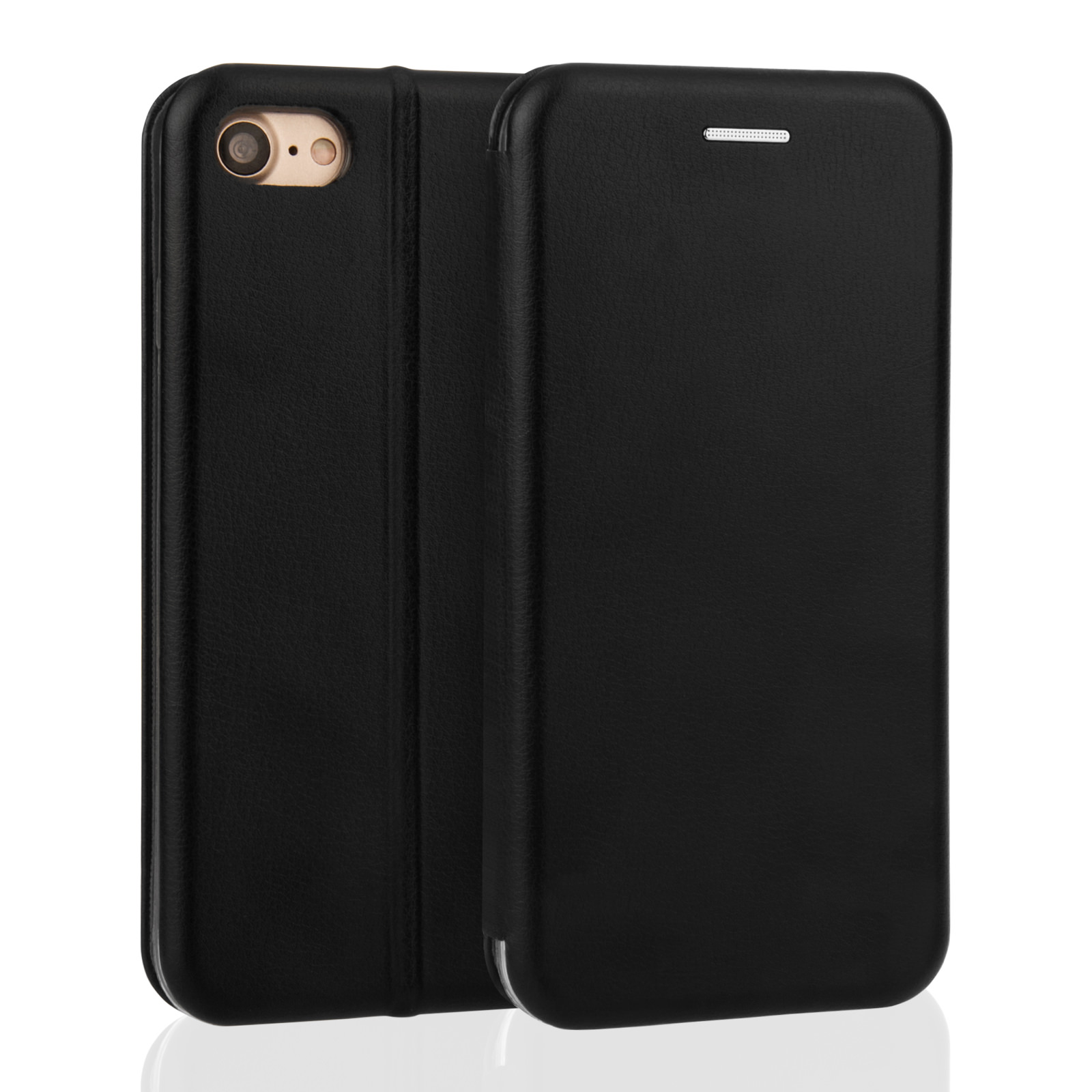 YouSave Accessories iPhone 7 Leather-Effect Stand Wallet Case - Black