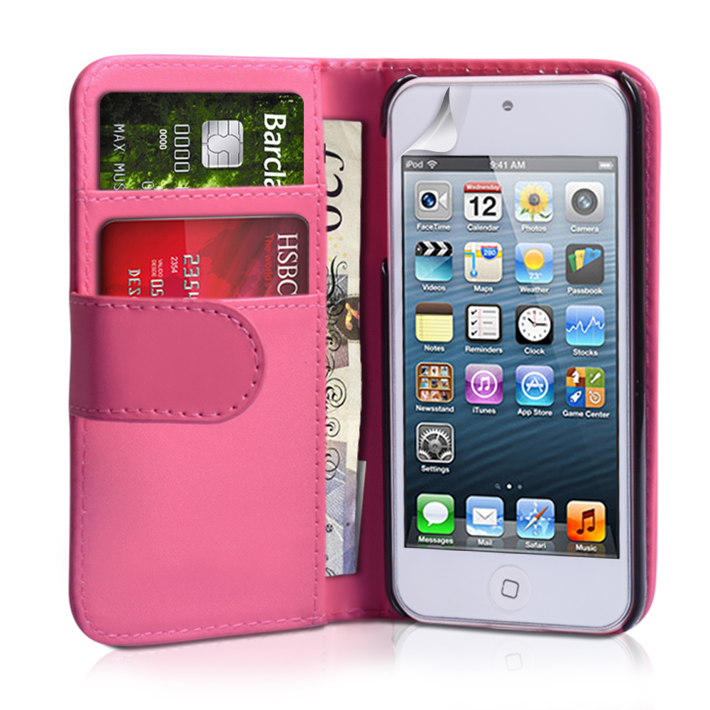 iPod Touch 5G Hot Pink Leather Wallet Case | Mobile Ma