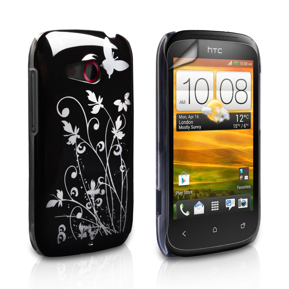 YouSave Accessories HTC Desire C Black Butterfly IMD Hard Case