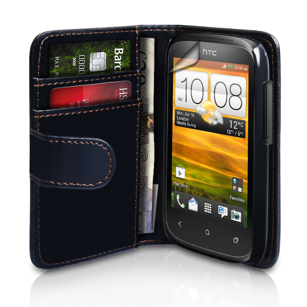 YouSave Accessories HTC Desire C Leather Effect Wallet Case - Black