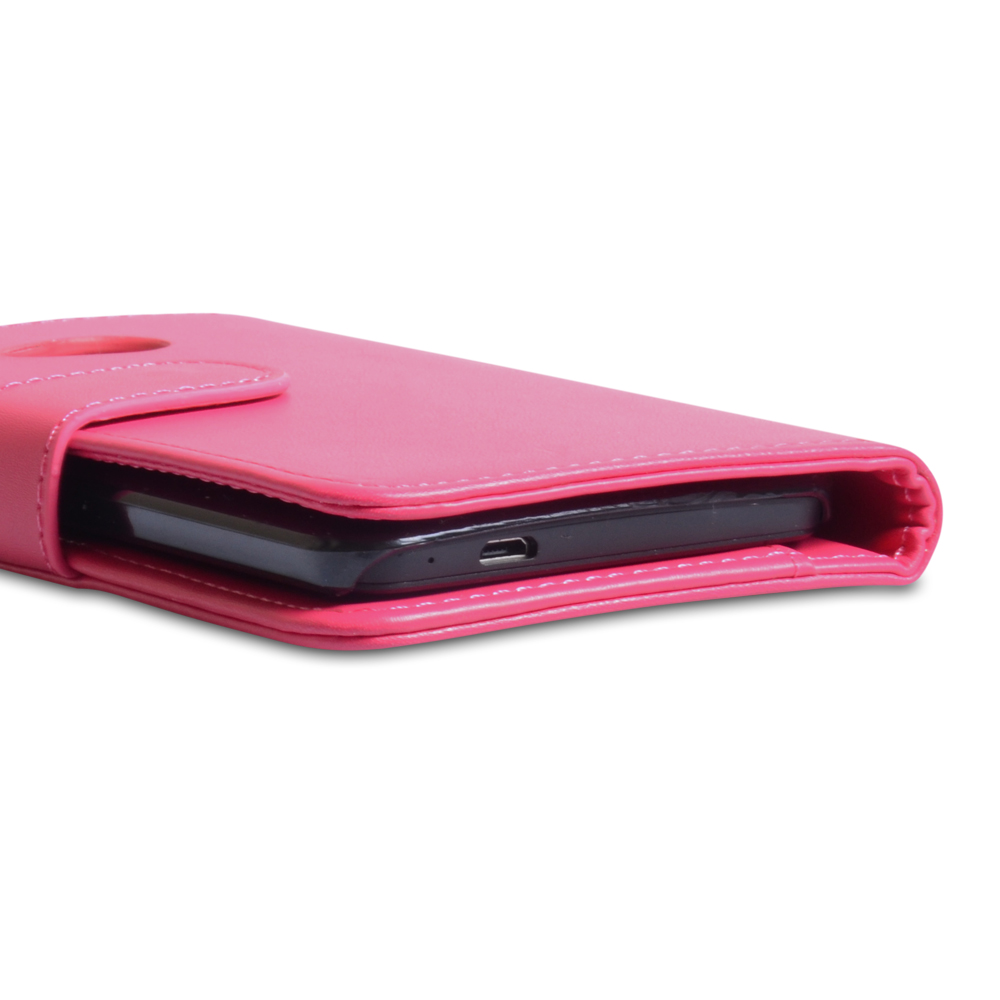 YouSave Accessories HTC One Leather Effect Wallet Case - Hot Pink