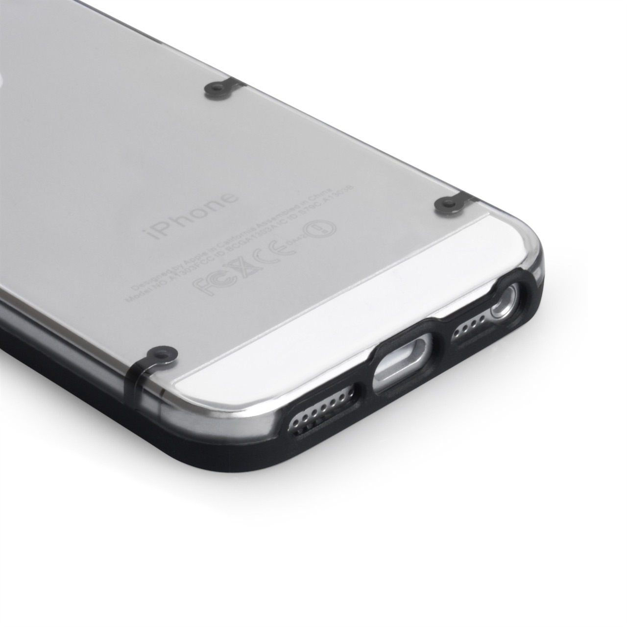 YouSave iPhone 5 / 5S 6 Dot Design Hard Hybrid Case - Black