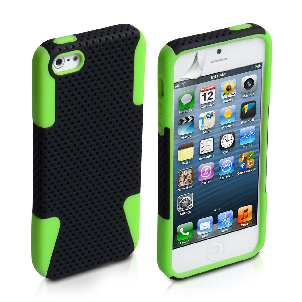 YouSave Accessories iPhone 5 / 5S Green Mesh Combo Case