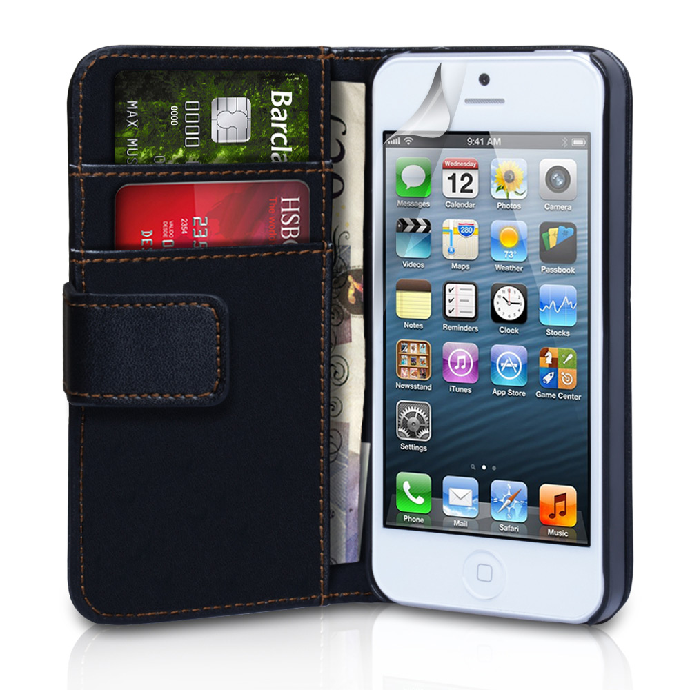 YouSave Accessories iPhone 5C Leather Effect Wallet Case - Black