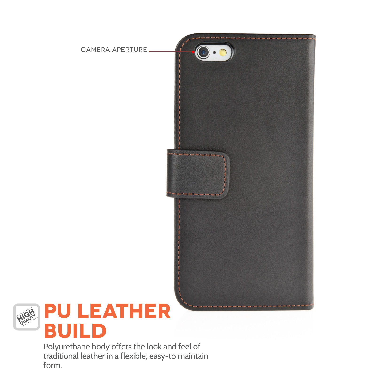 YouSave Accessories iPhone 6 and 6s Leather-Effect Wallet Case - Black