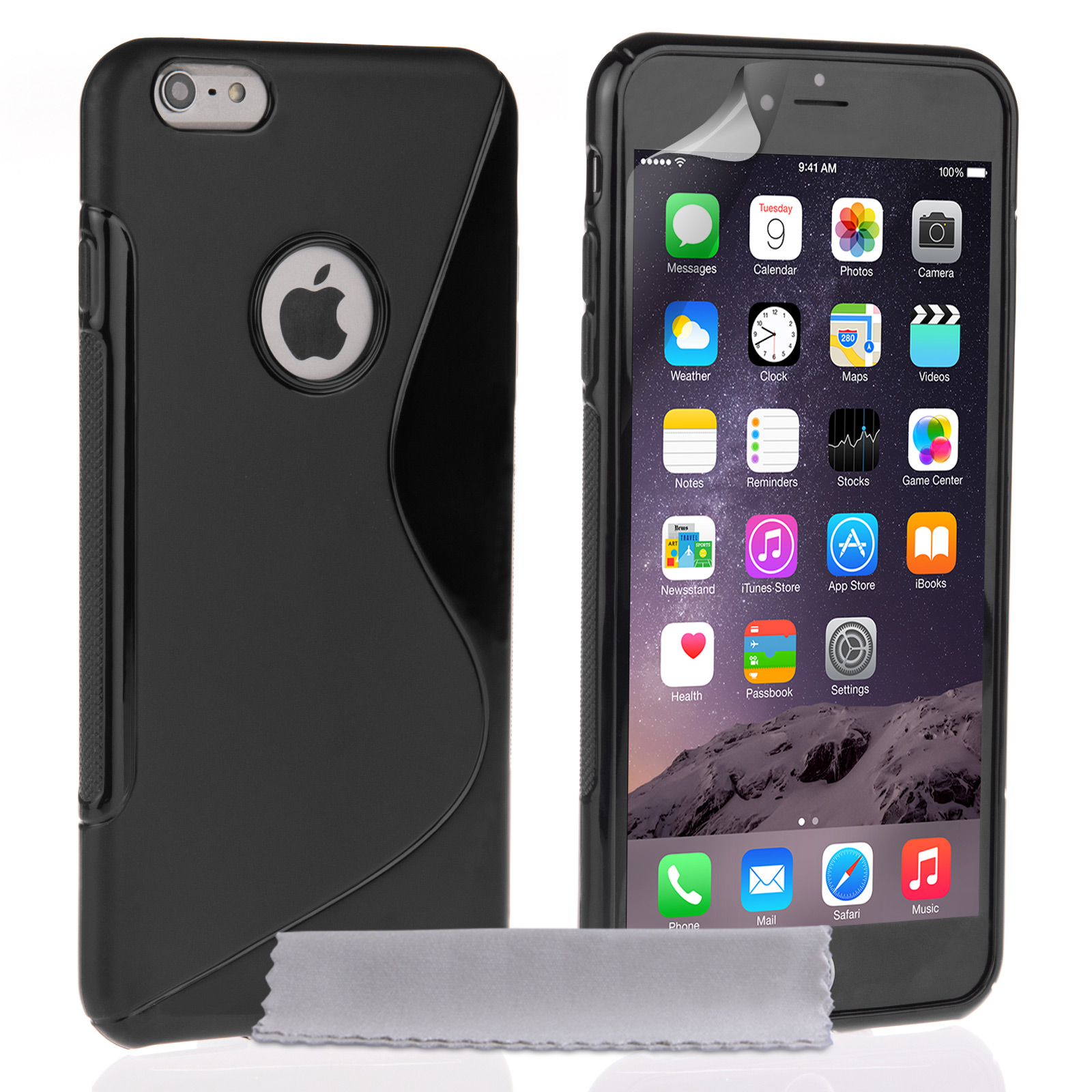 Caseflex iPhone 6 Plus and 6s Plus Silicone Gel S-Line Case - Black