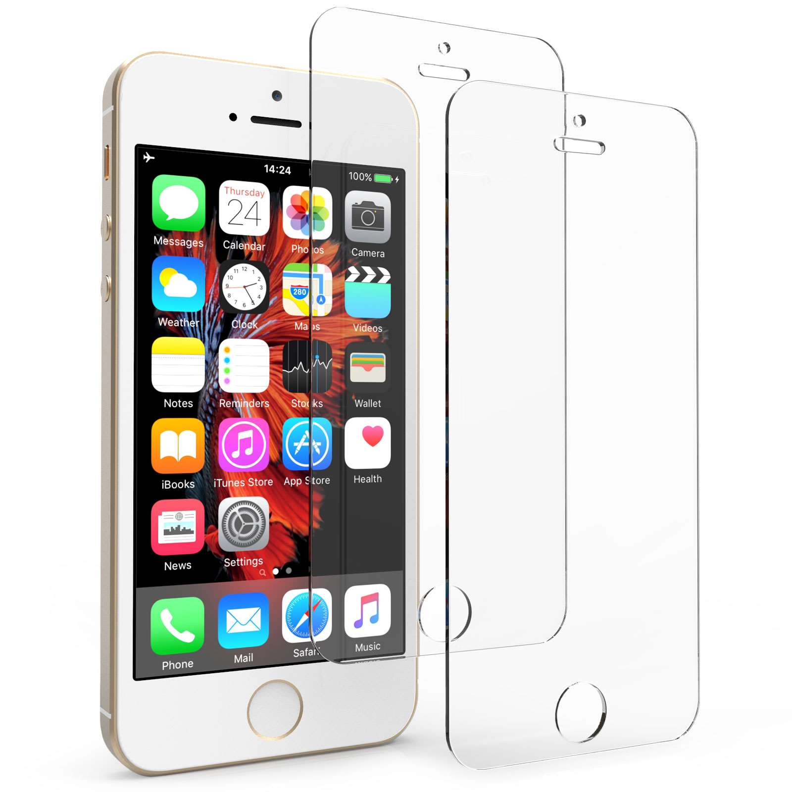Iphone 5 5s Se Tempered Glass Screen Protector Twin Pack