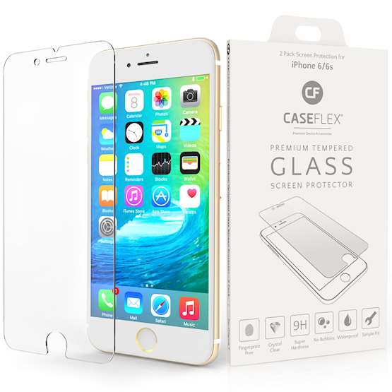 Caseflex iPhone 6 and 6S Glass Screen Protector - Twin 