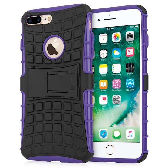 Caseflex iPhone 7 Plus Kickstand Combo Case - Purple (Retail Box)