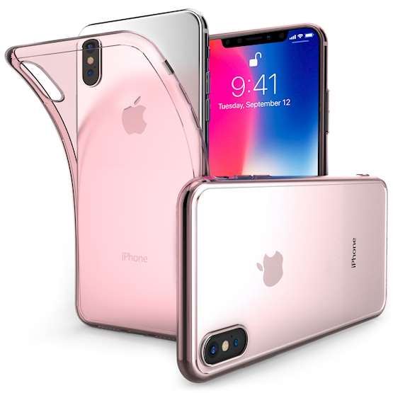 Caseflex iPhone X Ultra Thin Gel - Rose Pink