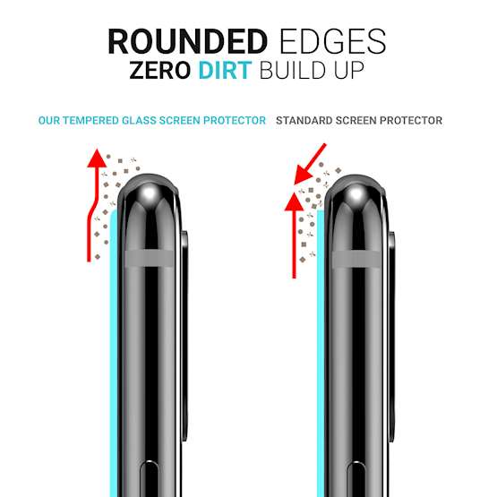 Apple iPhone X HD Soft Edge Glass Screen Protector (Twin Pack) - Black Edge 