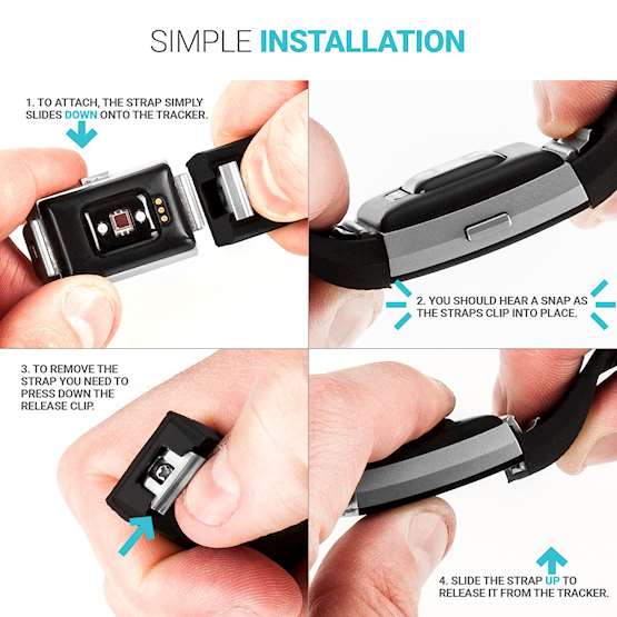 YouSave Fitbit Charge 2 Strap Single (Small) - Black
