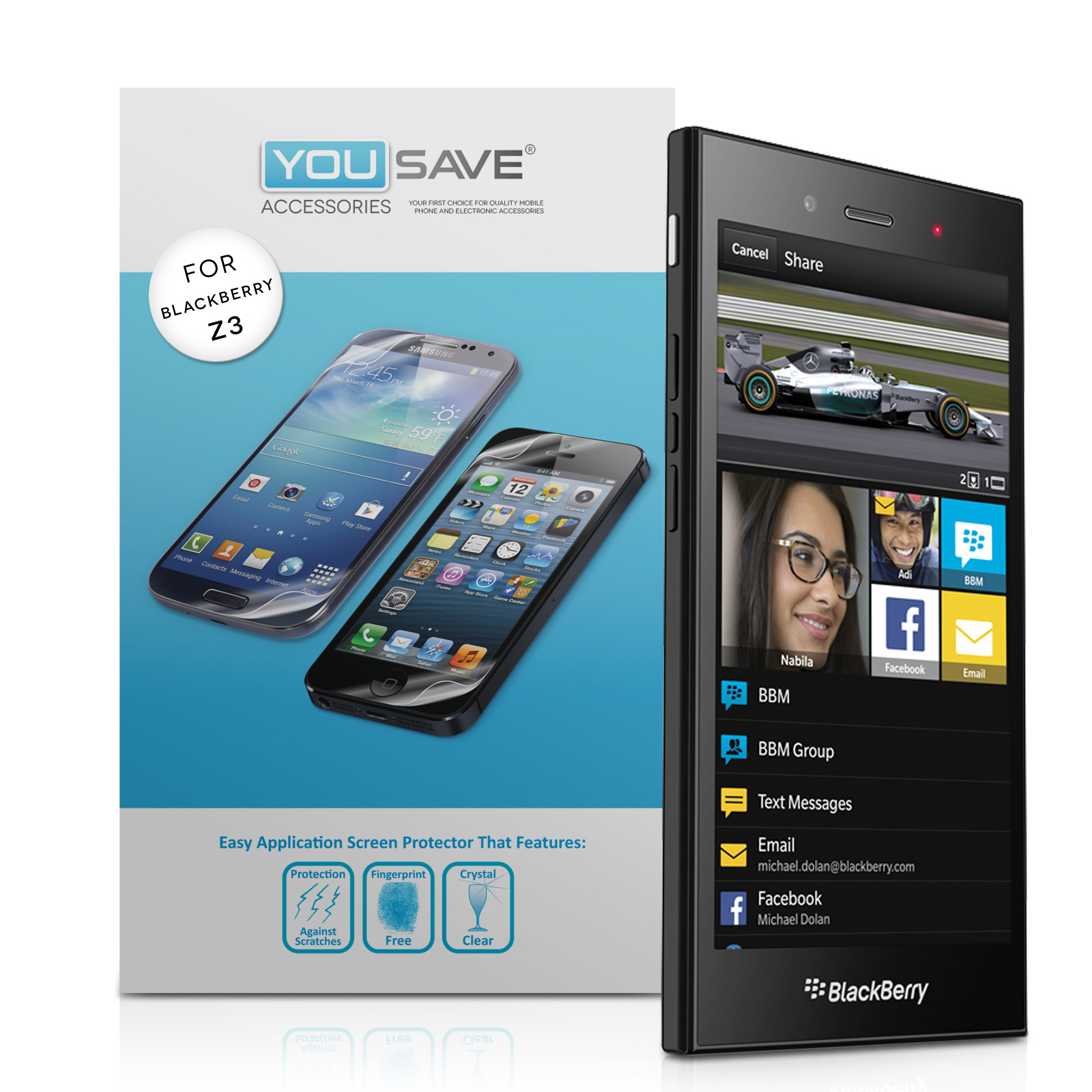 YouSave Accessories Blackberry Z3 Screen Protectors x3