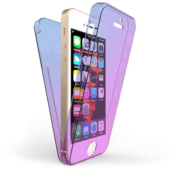 iPhone 5 / 5S / SE Full Body 360 TPU Gel Case - Blue / Purple