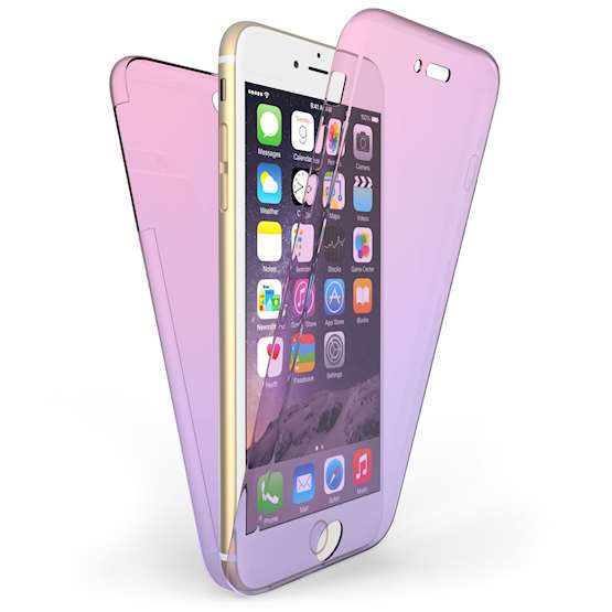 iPhone 6 / 6S Plus Full Body 360 TPU Gel Case Pink / Purple