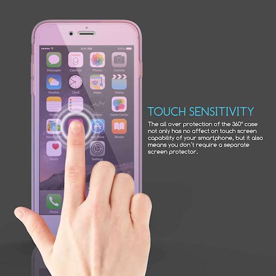 iPhone 6 / 6S Plus Full Body 360 TPU Gel Case Pink / Purple