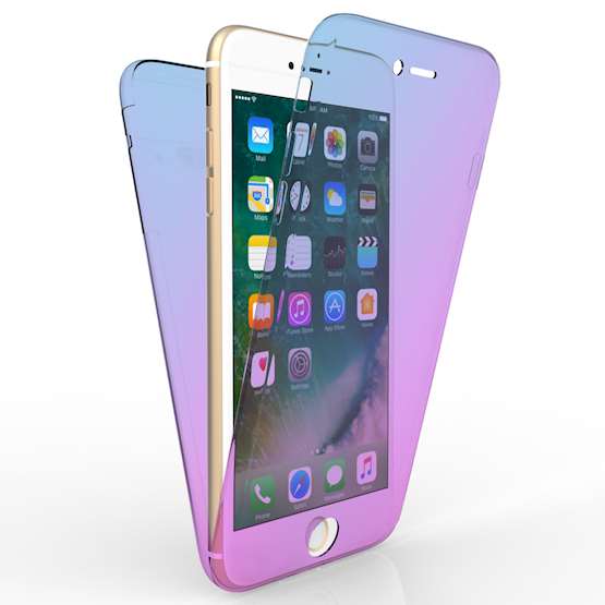 iPhone 7 Plus Full Body 360 TPU Gel Case - Blue / Purple