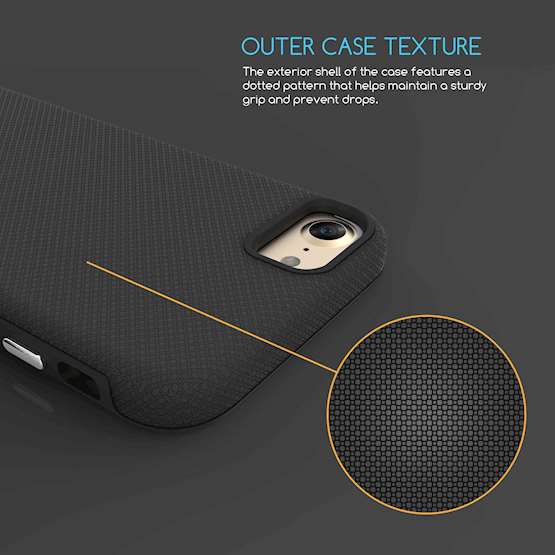 Apple iPhone 7 PC + TPU Texture Case - Black