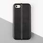 iPhone 5 / 5S / SE PU Leather Stand Wallet Felt Lining ID Slots - Black