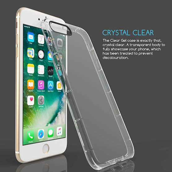 Apple iPhone 7 Plus Clear Gel Case With Black Camera Hole