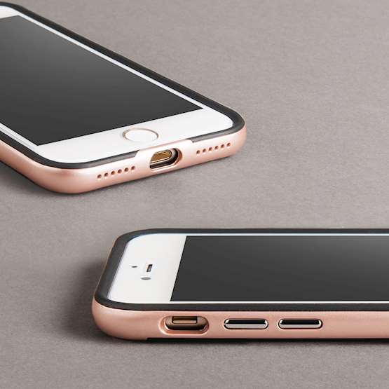Apple iPhone 7 Carbon Fibre TPU + PC Gel Case - Rose Gold