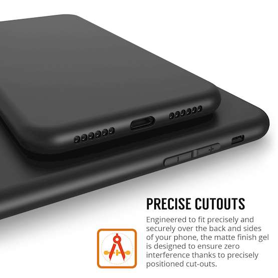Caseflex iPhone X TPU Gel - Solid Black Matte