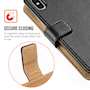 Caseflex Apple iPhone X Real Leather Wallet - Black (W) (Retail Box)