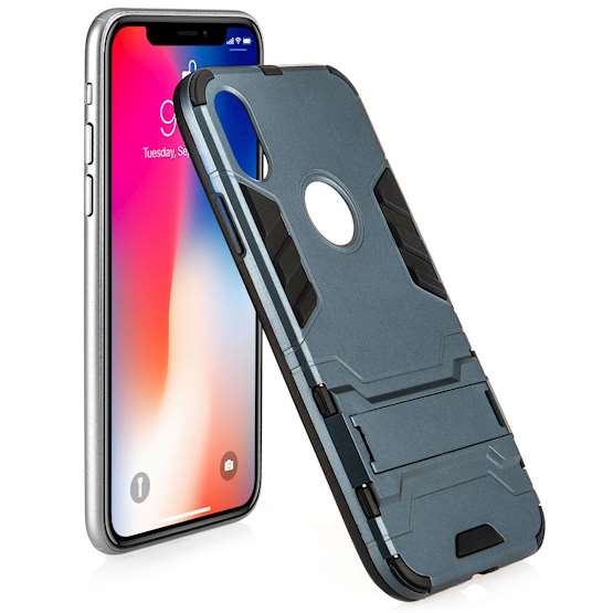 Caseflex iPhone X Tough Kickstand - Blue