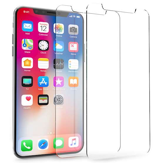 Apple iPhone X Tempered Glass Screen Protectors - Twin Pack