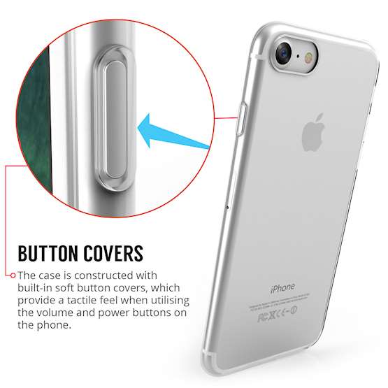 Yousave iPhone 8 Case,  Scratch Resistant - Ultra Slim & Lightweight - NO Bulkiness - TPU Gel with Inner Dots Soft Thin Silicone Back Cover - Clear